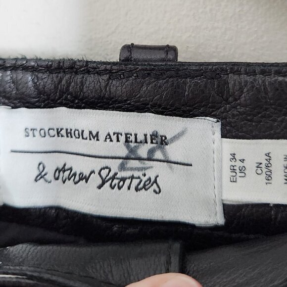 & OTHER STORIES Black Leather Pants - Picture 5 of 7